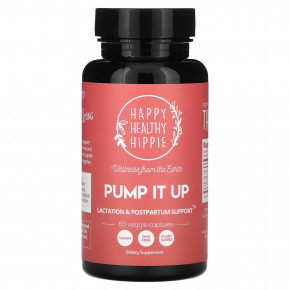 Happy Healthy Hippie, Pump It Up, поддержка лактации и послеродового периода, 60 растительных капсул в Москве - eco-herb.ru | фото