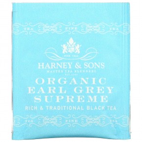 Harney & Sons, Black Tea, органический чай Earl Grey Supreme, 50 чайных пакетиков, 90 г (3,17 унции) в Москве - eco-herb.ru | фото