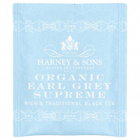 Harney & Sons, Black Tea, органический чай Earl Grey Supreme, 50 чайных пакетиков, 90 г (3,17 унции) в Москве - eco-herb.ru | фото