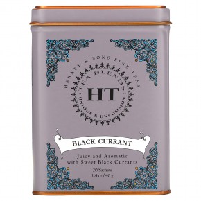 Harney & Sons, Чай с черной смородиной, 20 пакетиков, 1,4 унции (40 г) - описание