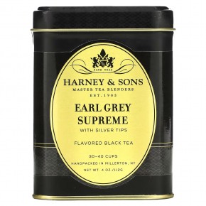 Harney & Sons, Черный чай Earl Grey Supreme с серебристыми верхушечными почками, 4 унции - описание