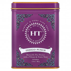 Harney & Sons, HT Tea Blends, Indigo Punch, 20 пакетиков, 40 г (1,4 унции) - описание | фото