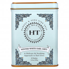 Harney & Sons, HT Tea Blends, смесь чая с белым бергамотом, 20 пакетиков, 40 г (1,4 унции) - описание