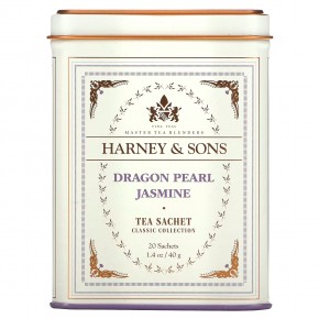 Harney & Sons, Качественные сорта чая, чай с жасмином Dragon Pearl, 20 чайных саше, 40 г (1,4 унции) - описание
