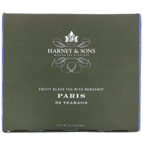 Harney & Sons, Фруктовый черный чай с бергамотом, Париж, 50 чайных пакетиков, 90 г (3,17 унции) в Москве - eco-herb.ru | фото