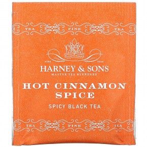 Harney & Sons, Пряный черный чай, горячая корица, 50 чайных пакетиков, 90 г (3,17 унции) в Москве - eco-herb.ru | фото