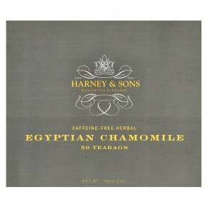 Harney & Sons, травяной чай, египетская ромашка, без кофеина, 50 чайных пакетиков, 20 г (0,7 унции) - подробнее Harney & Sons, травяной чай, египетская ромашка, без кофеина, 50 чайных пакетиков, 20 г (0,7 унции) - описание