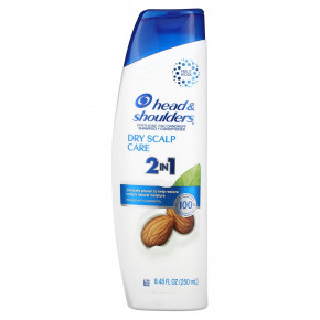 Head & Shoulders, Шампунь и кондиционер 2 в 1, уход за сухой кожей головы, с миндальным маслом, 250 мл (8,45 жидк. унц.) - описание | фото