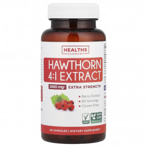 Healths Harmony, Экстракт боярышника 4: 1, 2660 мг, 60 капсул - описание