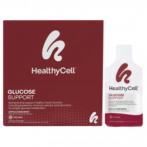 HealthyCell, Glucose Support, средство для поддержки уровня глюкозы в крови, яблоко и корица, 30 пакетиков с гелем, 25 мл (0,84 жидк. унции) - описание | фото