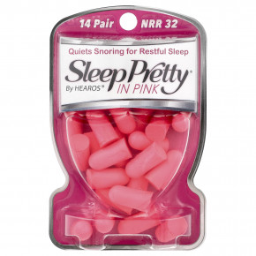 Hearos, Беруши Sleep Pretty®, розовые, NRR 32, 14 пар - описание | фото