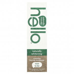 Hello, натуральная отбеливающая зубная паста с фторидом против кариеса, мятный вкус, 133 г (4,7 унции) в Москве - eco-herb.ru | фото
