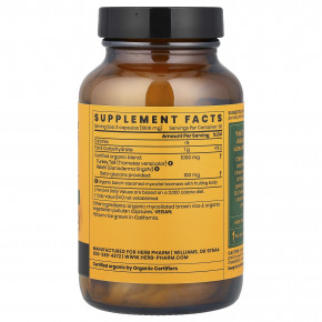 Herb Pharm, Mushroom Wellness ™, смесь индейского хвоста с рейши, 90 вегетарианских капсул в Москве - eco-herb.ru | фото