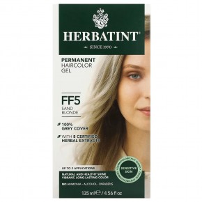 Herbatint, Стойкая гель-краска для волос, FF 5, песочный блонд, 135 мл (4,56 жидк. Унции) - описание