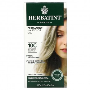 Herbatint, Перманентная гель-краска для волос, 10С, шведский блонд, 135 мл - описание
