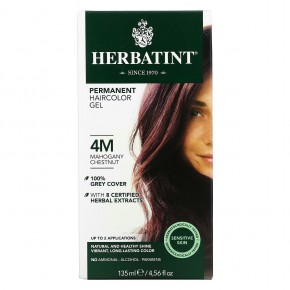 Herbatint, Стойкая гель-краска для волос, 4M, красное дерево и каштан, 135 мл (4,56 жидкой унции) - описание