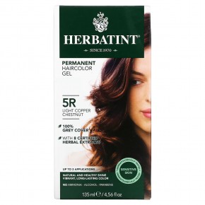 Herbatint, Стойкий растительный гель-краска для волос, 5R, насыщенная медь-каштан, 4,56 жидких унций (135 мл) - описание