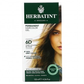 Herbatint, Перманентная гель-краска для волос, 6D, темный золотой блондин, 135 мл - описание