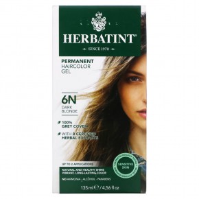Herbatint, Стойкая гель-краска для волос, 6N, темный блондин, 135 мл (4,56 жидкой унции) - описание