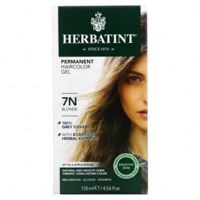 Herbatint, Стойкая гель-краска для волос, 7N блонд, 135 мл (4,56 жидкой унции) - описание