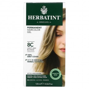 Herbatint, стойкая гель-краска для волос, 8C, светлый пепельный блондин, 135 мл (4,56 жидк. унции) - описание
