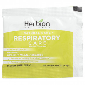 Herbion Naturals, Respiratory Care, травяные гранулы, натуральный лимон, 10 пакетиков по 5,4 г (0,19 унции) в Москве - eco-herb.ru | фото