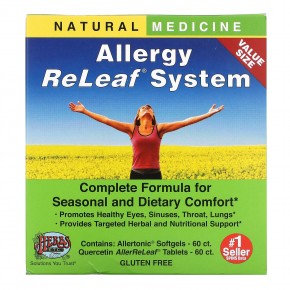 Herbs Etc., Allergy ReLeaf System, средство для облегчения симптомов аллергии, 2 флакона, 60 мягких капсул/60 таблеток в Москве - eco-herb.ru | фото