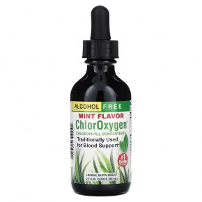 Herbs Etc., ChlorOxygen, концентрат хлорофилла, без спирта, мята, 59 мл (2 жидк. унция) - описание