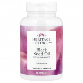 Heritage Store, Масло черного тмина, 90 капсул (650 мг на капсулу) - описание | фото