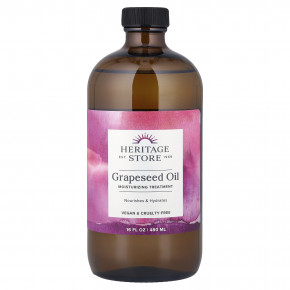 Heritage Store, масло из виноградных косточек, увлажняющее средство, 480 мл (16 жидк. унций) - описание | фото