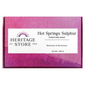 Heritage Store, мыло ручной работы, с серой из горячих источников, 100 г (3,5 унции) в Москве - eco-herb.ru | фото