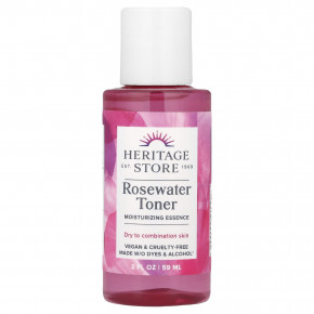 Heritage Store, Rosewater Toner, увлажняющая эссенция, 59 мл (2 жидк. Унции) в Москве - eco-herb.ru | фото