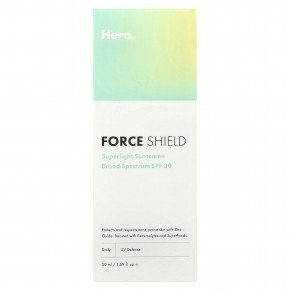 Hero Cosmetics, Force Shield, сверхлегкое солнцезащитное средство, SPF 30, 50 мл (1,69 жидк. унц.) в Москве - eco-herb.ru | фото