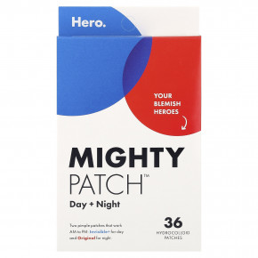 Hero Cosmetics, Mighty Patch™, день и ночь, 36 гидроколлоидных патчей - описание | фото