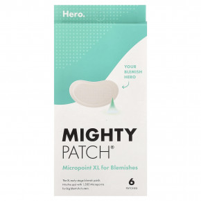 Hero Cosmetics, Mighty Patch® Micropoint XL, для устранения несовершенств, 6 патчей в Москве - eco-herb.ru | фото