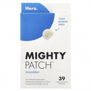 Hero Cosmetics, Mighty Patch ™ Invisible +, 39 гидроколлоидных пластырей - описание | фото