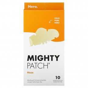 Hero Cosmetics, Mighty Patch, Nose, 10 гидроколлоидных пластырей - описание