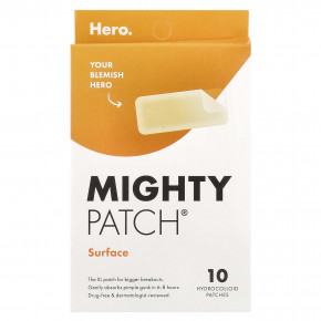 Hero Cosmetics, Mighty Patch, прямоугольные, 10 пластырей - описание