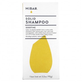 HiBAR, Solid Shampoo, Soothe, 1 шт., 90 г (3,2 унции) - описание