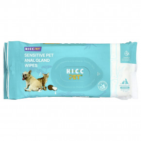 HICC Pet, чувствительные салфетки для анальной железы, для собак и кошек, с кокосом, 6 упаковок по 20 салфеток в Москве - eco-herb.ru | фото