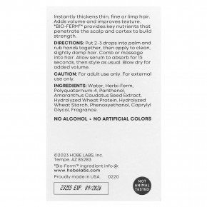 Hobe Labs, Energizer, сыворотка для густоты волос, 59 мл (2 жидк. унции) в Москве - eco-herb.ru | фото