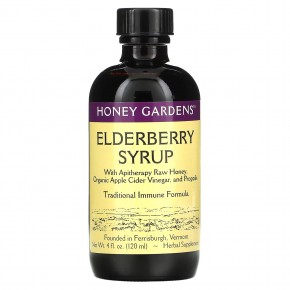 Honey Gardens, Иммунный сироп, бузина и мед, 120 мл (4 жидк. Унции) - описание
