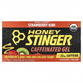 Honey Stinger, гель с кофеином, клубника и киви, 24 пакетика по 31 г (1,1 унции) - описание | фото
