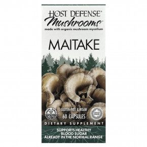 Host Defense, Mushrooms ™, майтаке, 60 капсул - описание | фото