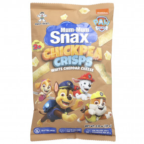 Hot Kid, Mum-Mum Snax ™, чипсы из нута, Paw Patrol ™, для детей от 2 лет, белый сыр чеддер, 60 г (2,12 унции) - описание | фото