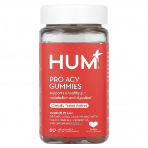 HUM Nutrition, Жевательные мармеладки Pro ACV, яблоко, 60 веганских жевательных таблеток - описание | фото