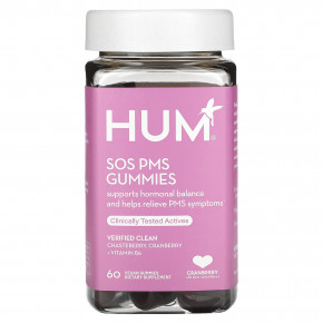 HUM Nutrition, жевательные таблетки SOS PMS, со вкусом клюквы, 60 веганских жевательных таблеток в Москве - eco-herb.ru | фото