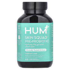 HUM Nutrition, Skin Squad Pre + Probiotic, 60 веганских капсул в Москве - eco-herb.ru | фото