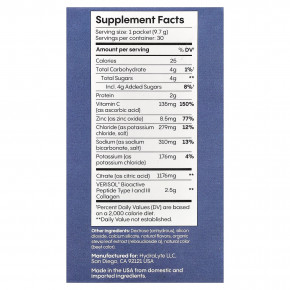Hydralyte, VERISOL®, коллаген, со вкусом клубничного лимонада, 30 пакетиков по 9,7 г (0,34 унции) в Москве - eco-herb.ru | фото