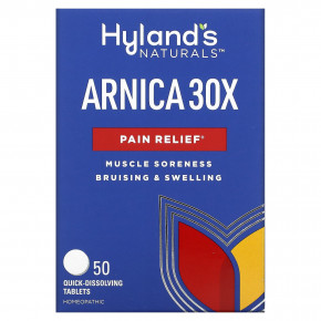 Hyland's Naturals, Arnica (арника) 30X, 50 быстрорастворимых таблеток - описание | фото